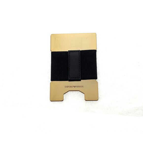 Emporio Armani Brushed Gold Money Card Holder - Picture 2 of 3